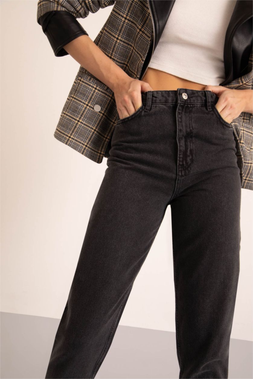 WOMAN Grey Slouchy Fit High Waist Jeans