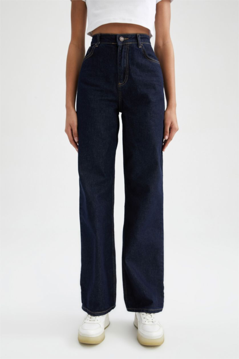 WOMAN Dark Blue 90's Wide Leg Jeans