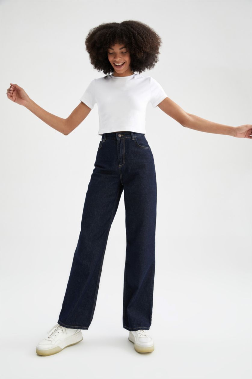 WOMAN Dark Blue 90's Wide Leg Jeans