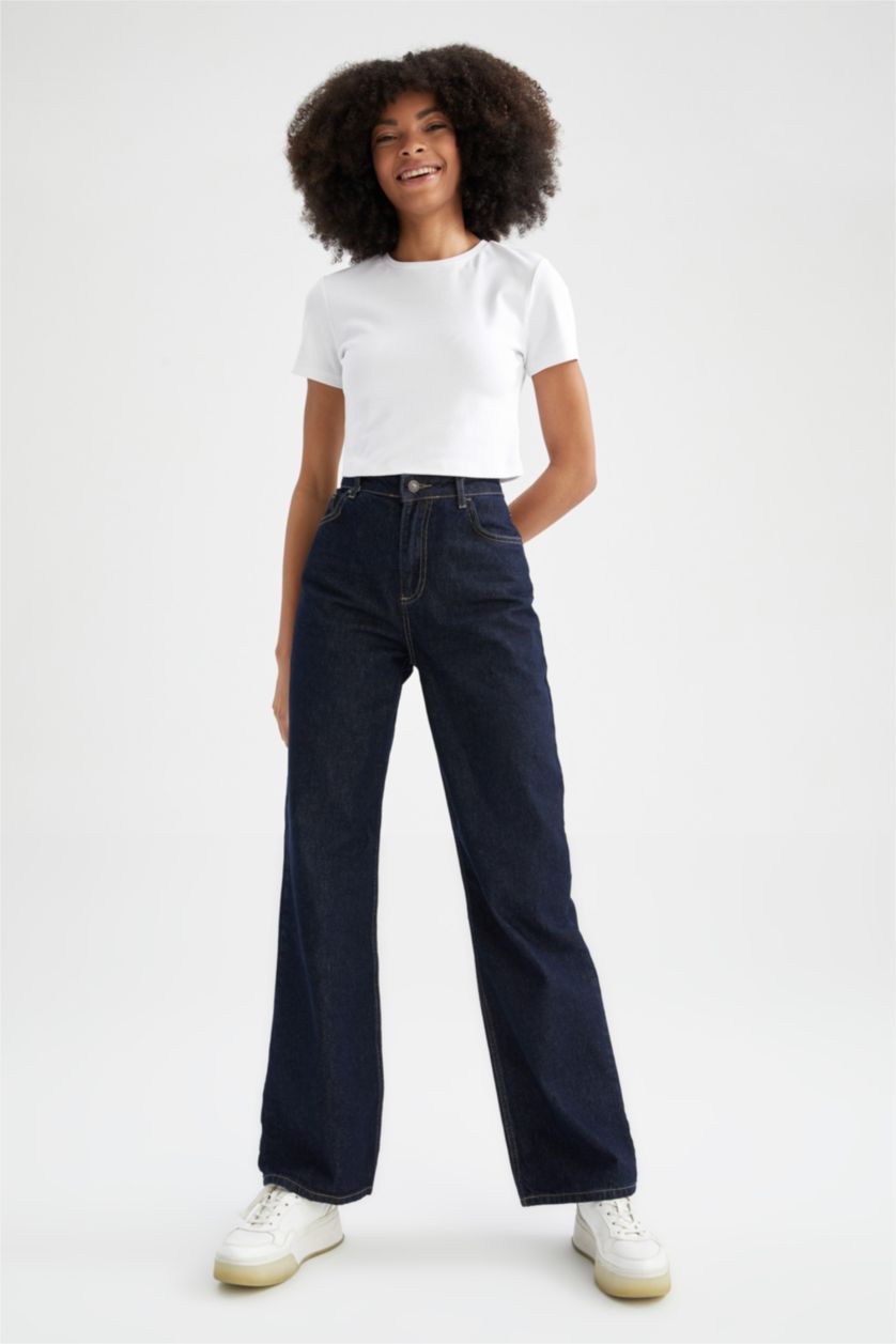 WOMAN Dark Blue 90's Wide Leg Jeans