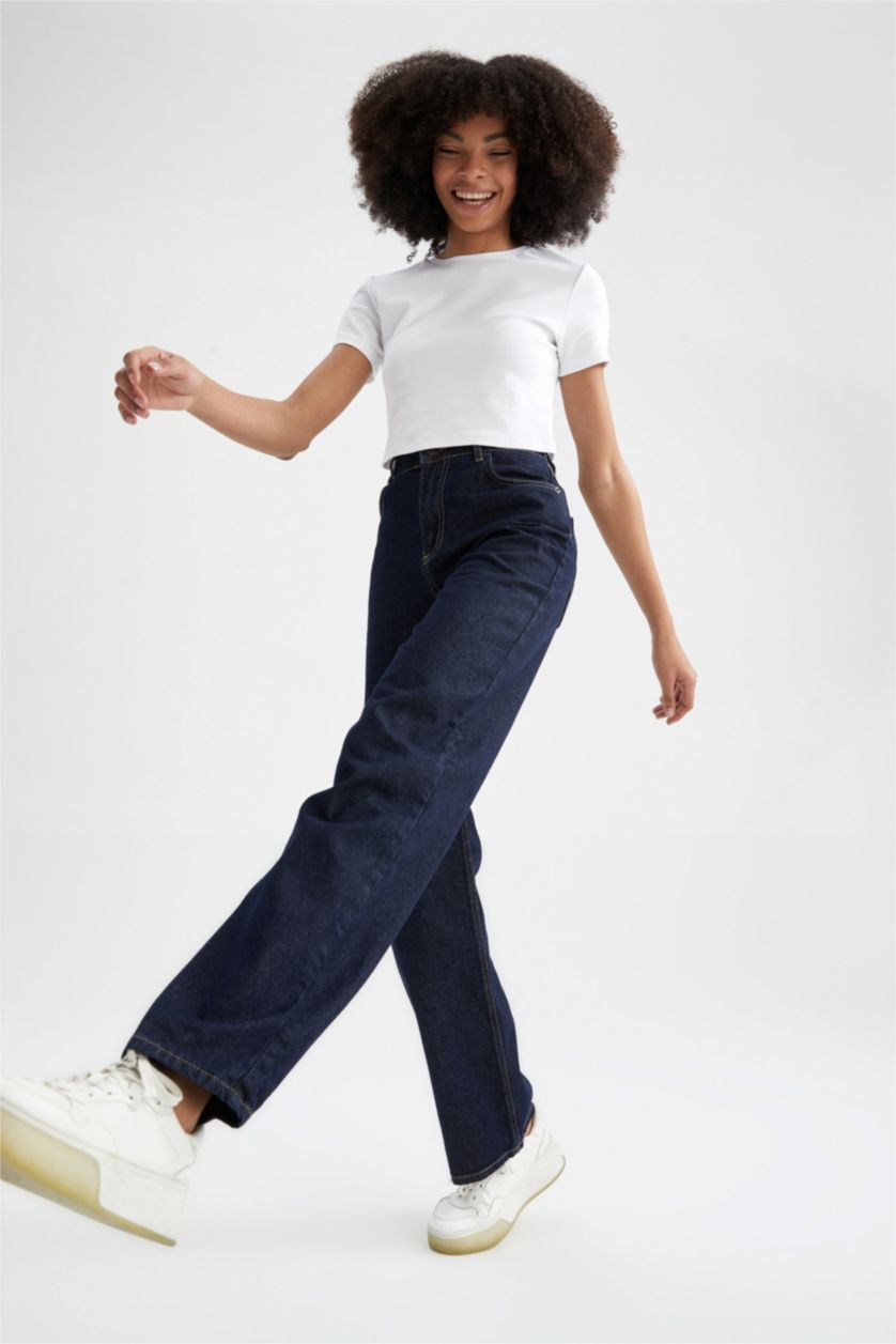 WOMAN Dark Blue 90's Wide Leg Jeans