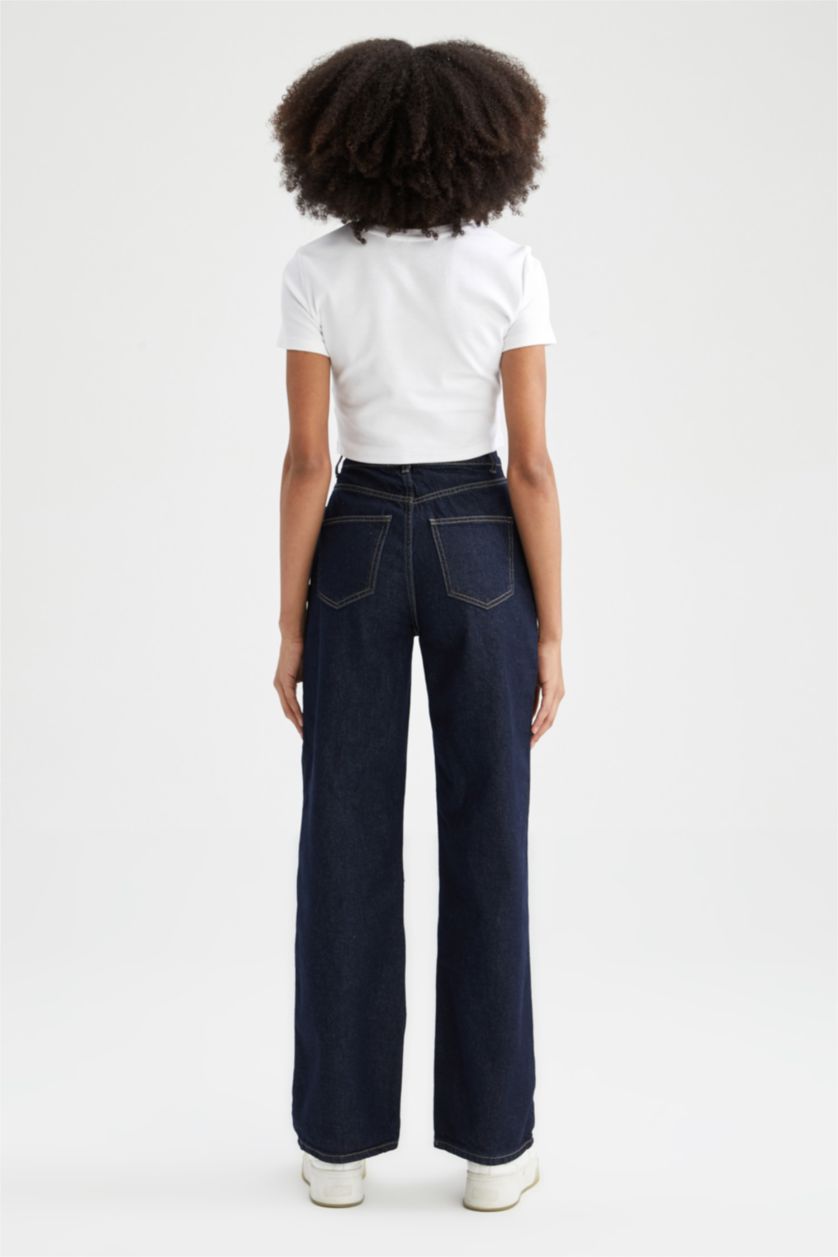 WOMAN Dark Blue 90's Wide Leg Jeans