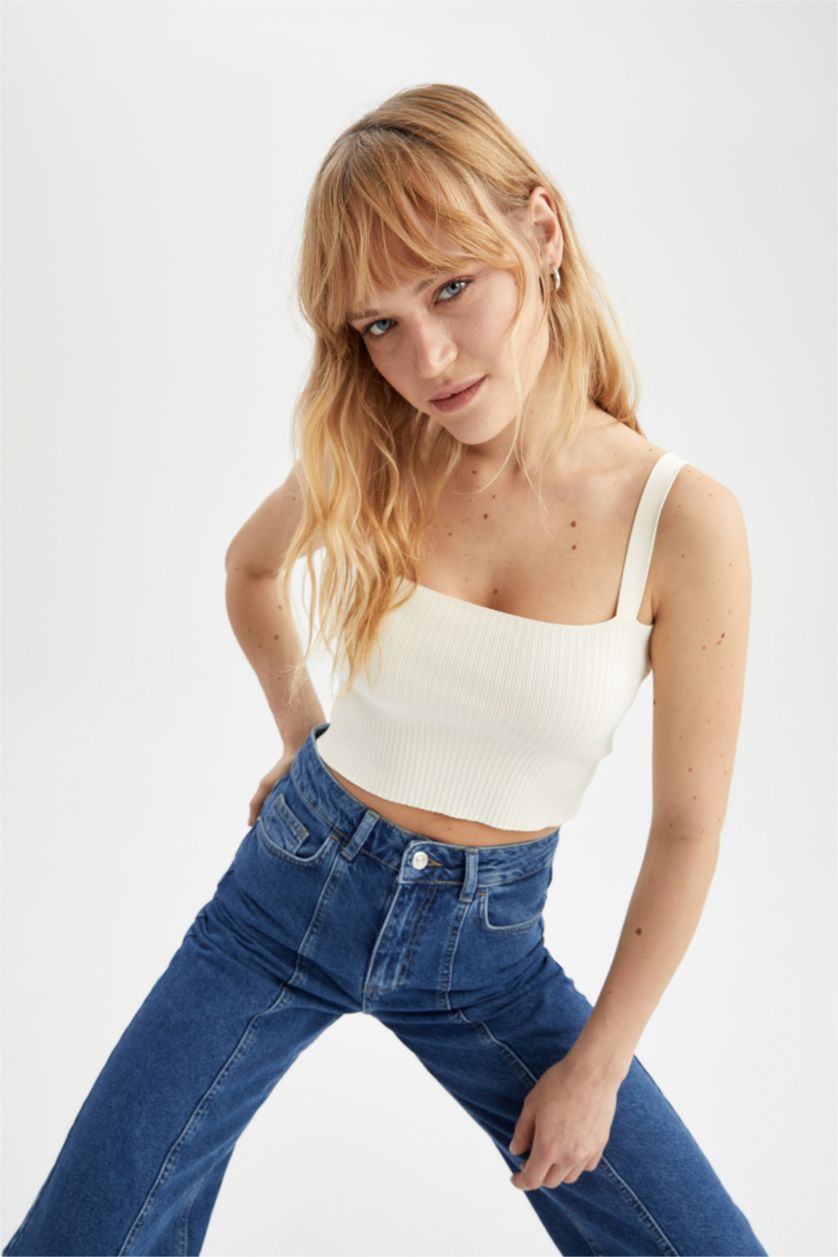 نساء نعناع قميص تريكو ضيق بقصة ضيقة