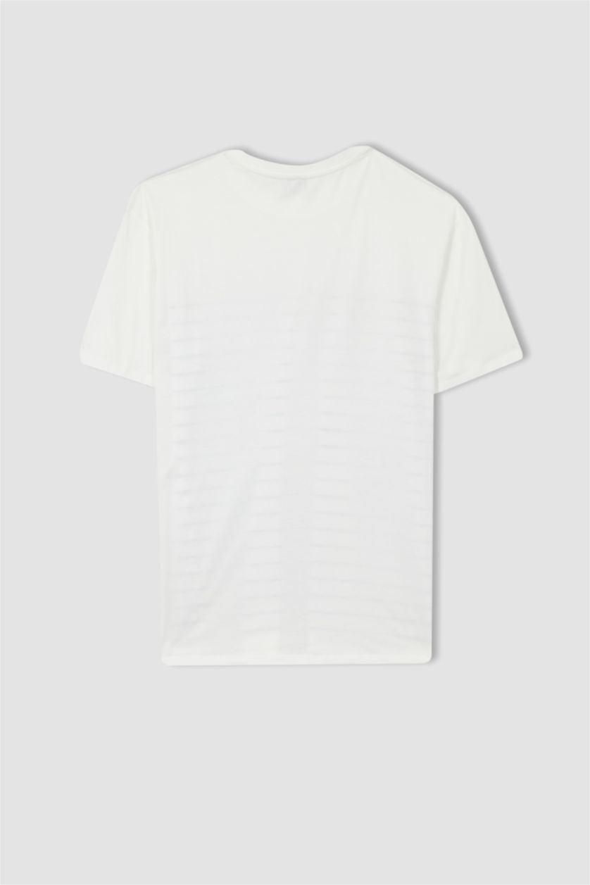 MAN Sax New Regular Fit Crew Neck Striped Short Sleeve T-Shirt