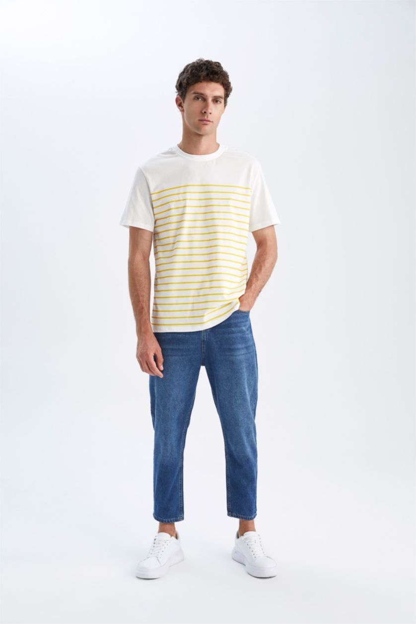 MAN Yellow New Regular Fit Short Sleeve T-Shirt