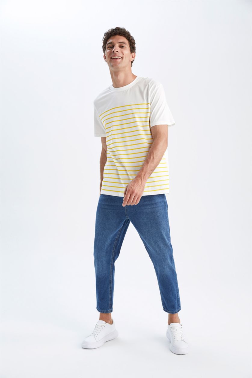 MAN Yellow New Regular Fit Short Sleeve T-Shirt