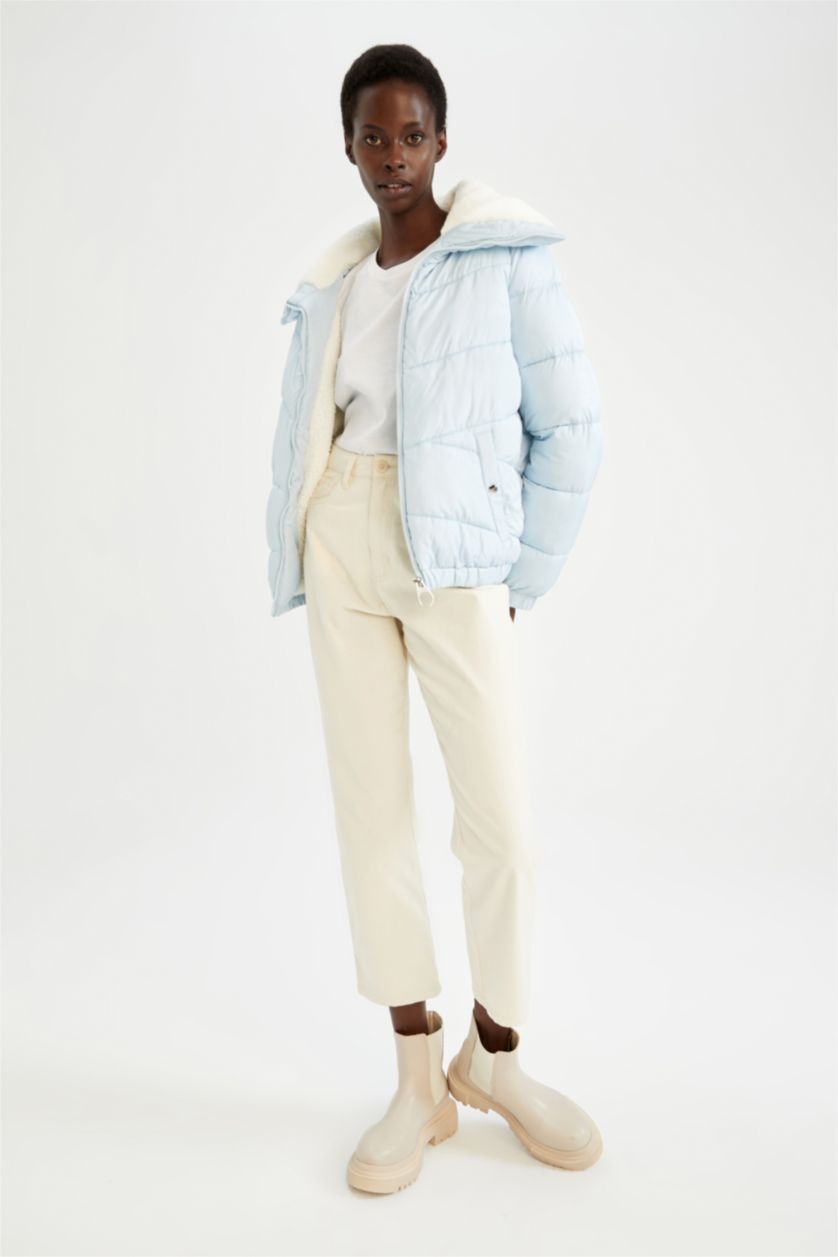 Женщины Голубрй Куртка свободного кроя для женщин