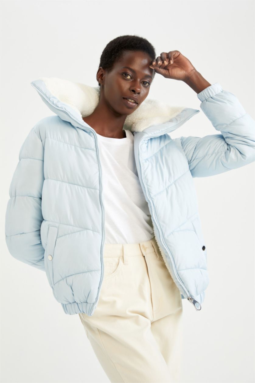 Женщины Голубрй Куртка свободного кроя для женщин