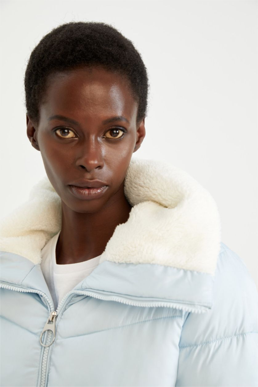 Женщины Голубрй Куртка свободного кроя для женщин