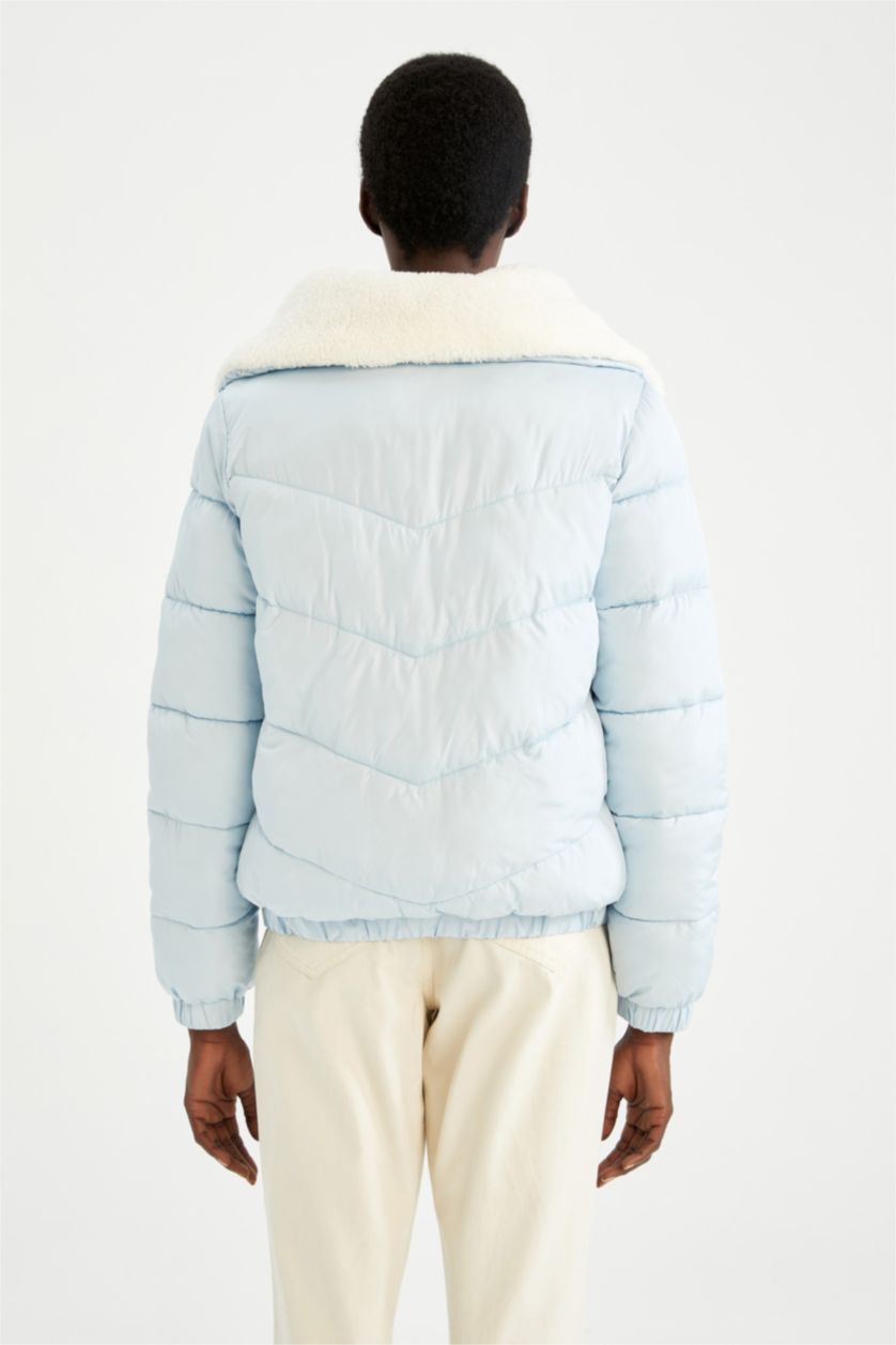 Женщины Голубрй Куртка свободного кроя для женщин