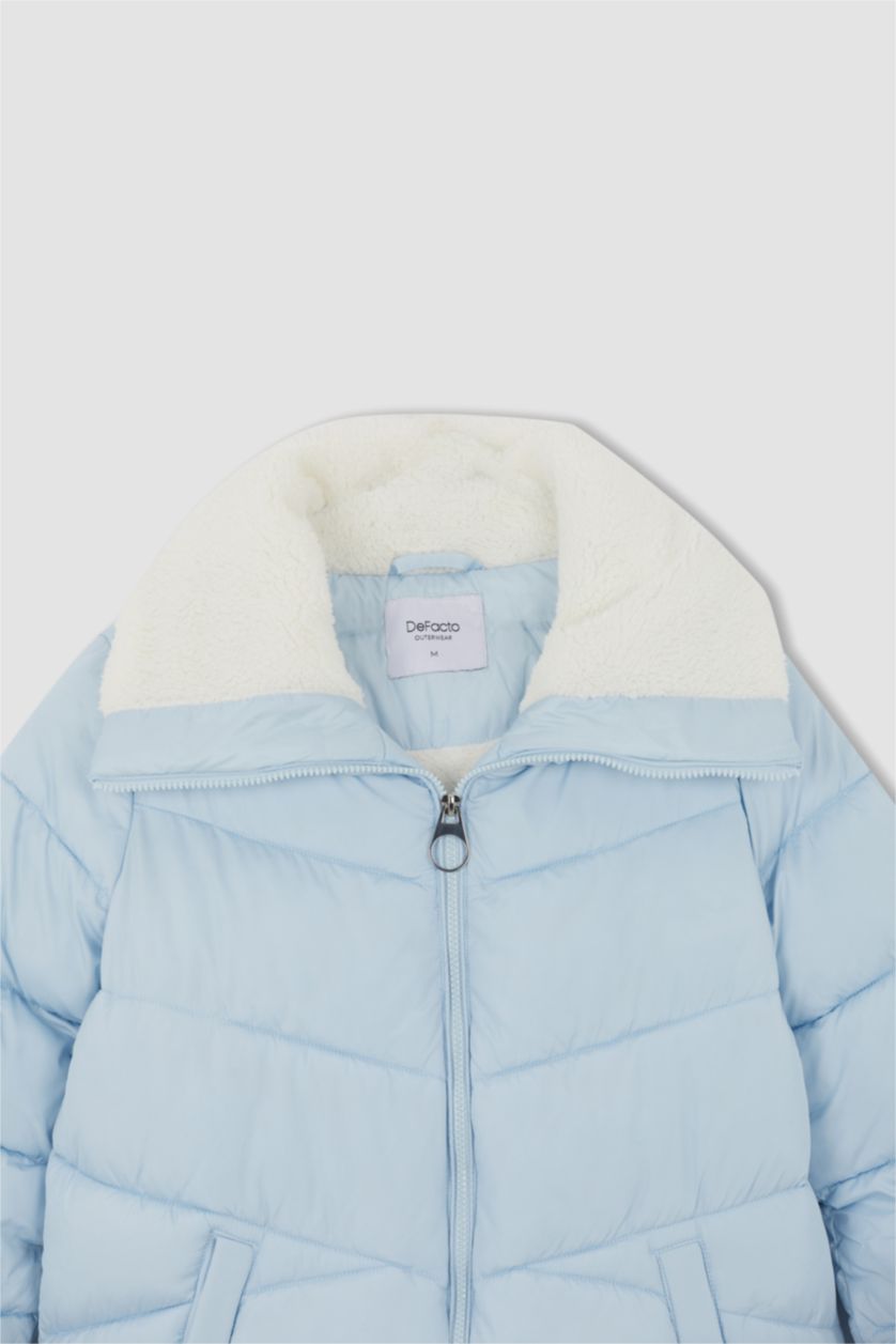 Женщины Голубрй Куртка свободного кроя для женщин