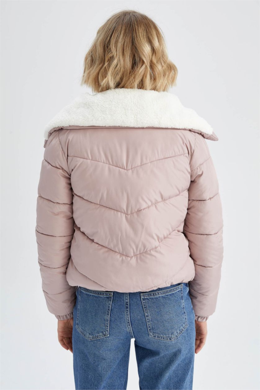 Kadın Pembe Isı Yalıtımlı Su Geçirmez Relax Fit Mont