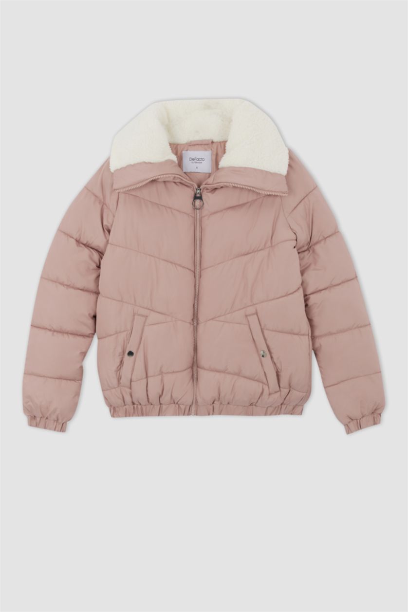 Kadın Pembe Isı Yalıtımlı Su Geçirmez Relax Fit Mont