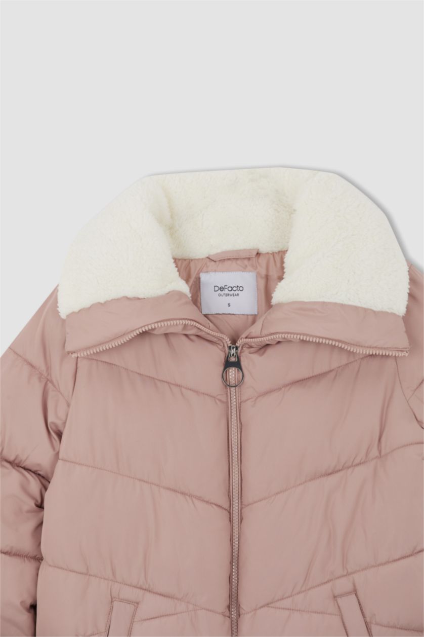 Kadın Pembe Isı Yalıtımlı Su Geçirmez Relax Fit Mont