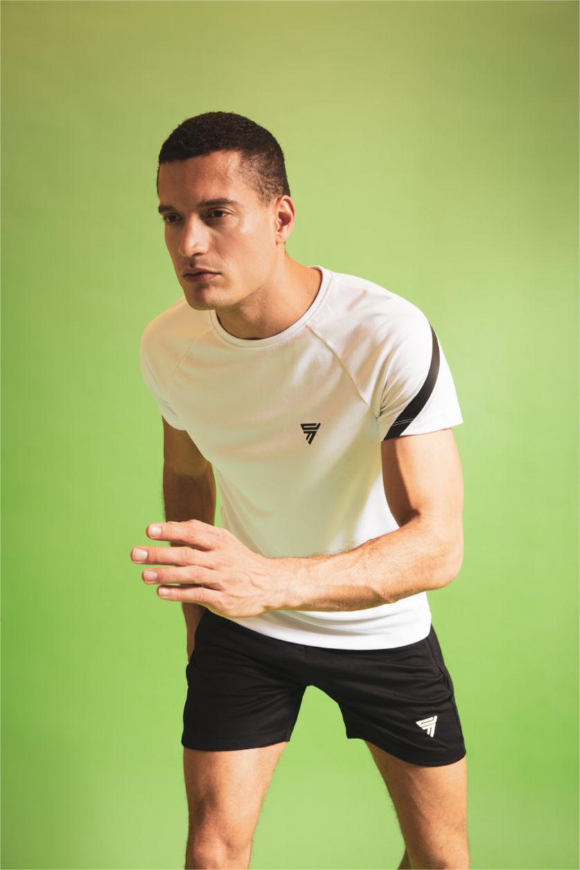 Man White Defacto Fit Slim Fit Sport T-Shirt
