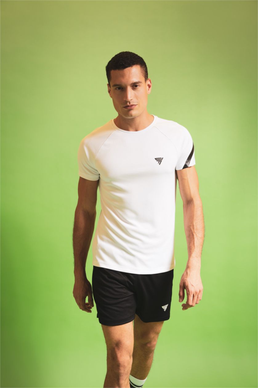 Man White Defacto Fit Slim Fit Sport T-Shirt