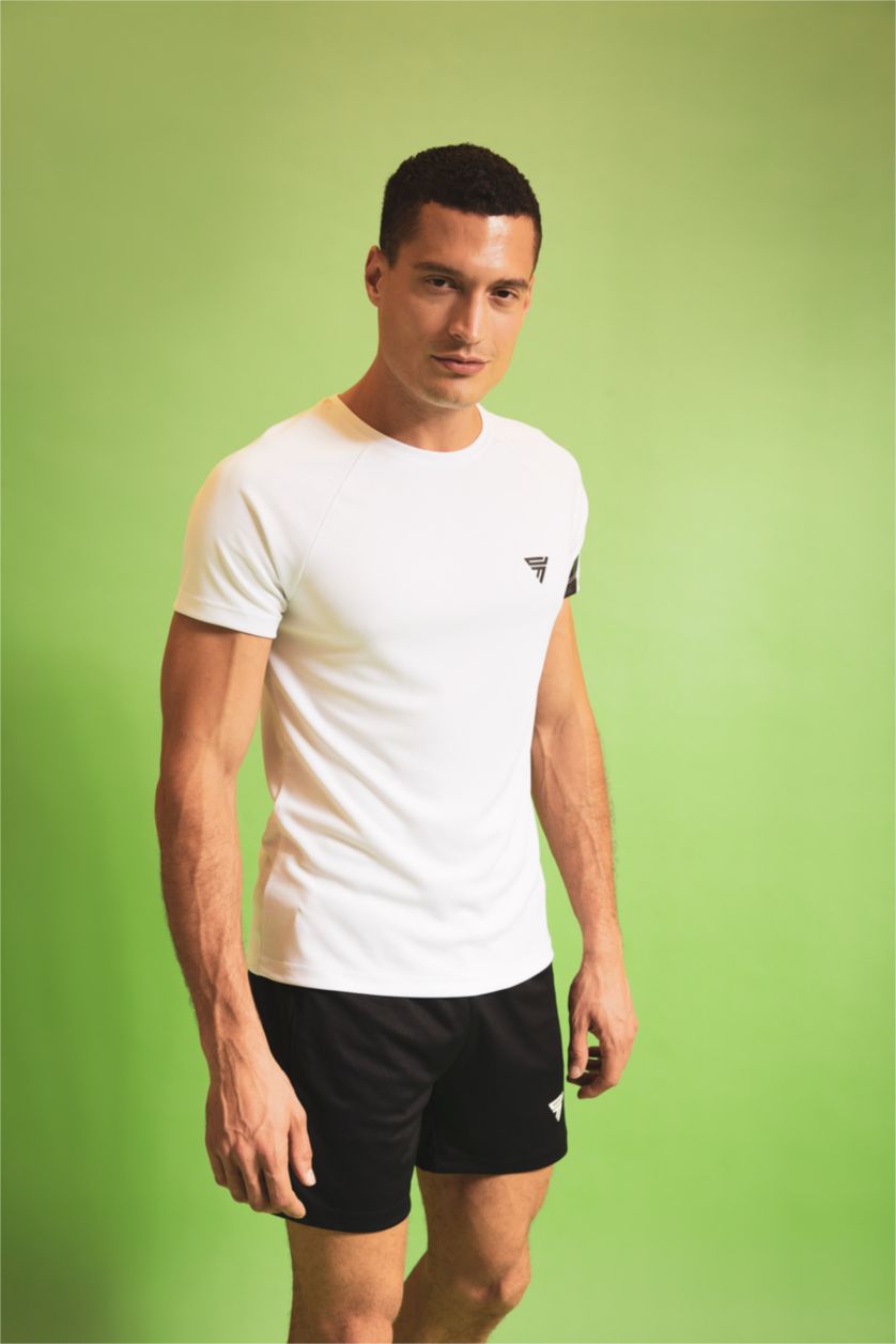 Man White Defacto Fit Slim Fit Sport T-Shirt