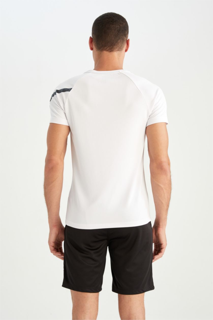 Man White Defacto Fit Slim Fit Sport T-Shirt