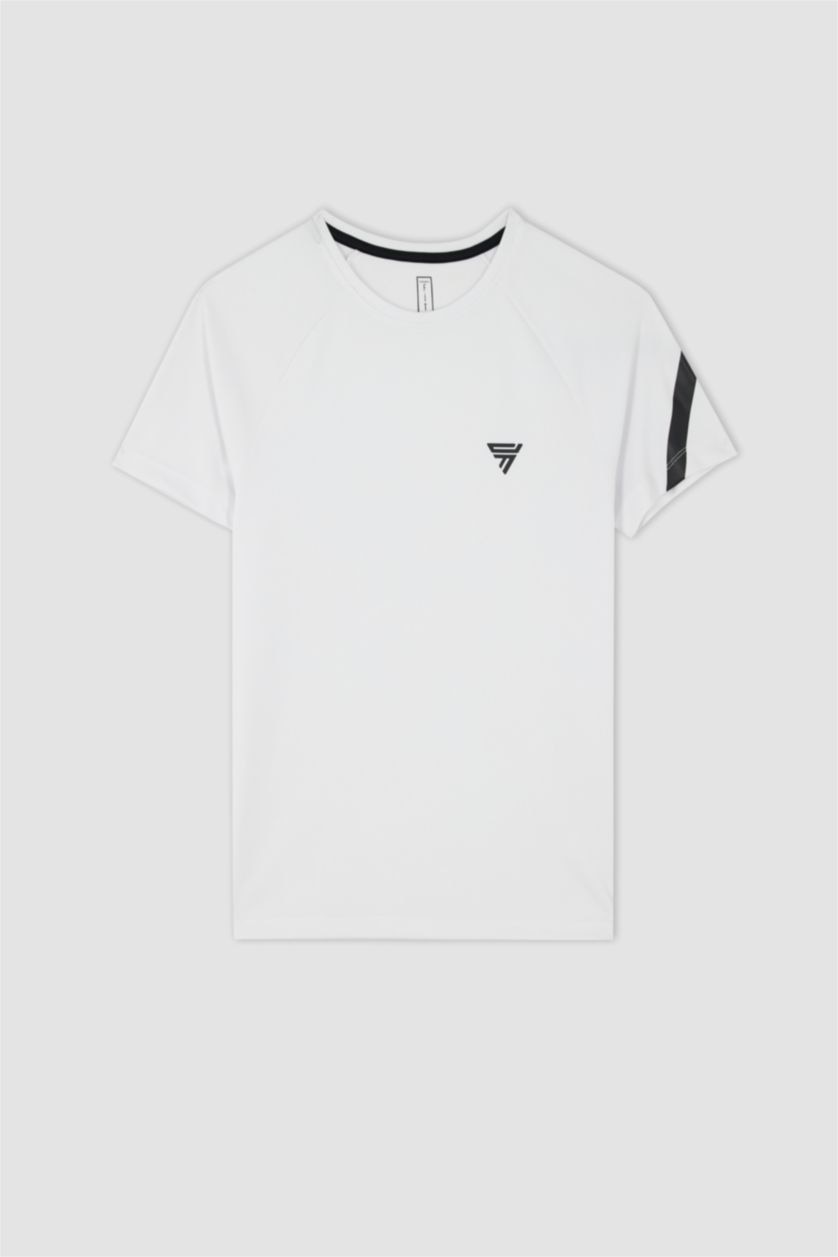 Man White Defacto Fit Slim Fit Sport T-Shirt