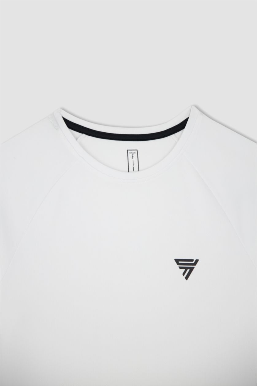 Man White Defacto Fit Slim Fit Sport T-Shirt