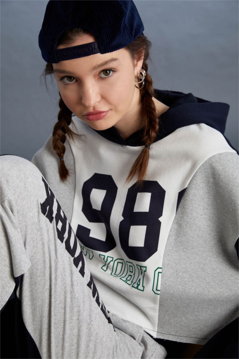 نساء ميلانج رمادي Loose Fit Sweatshirt