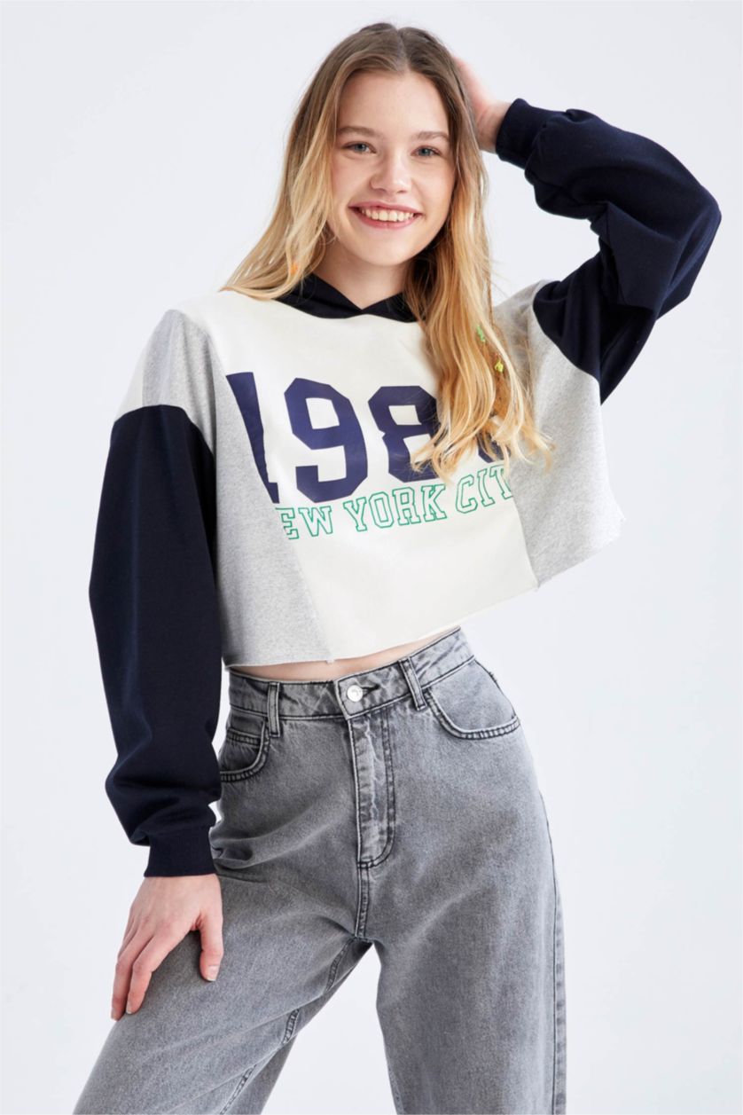 نساء ميلانج رمادي Loose Fit Sweatshirt