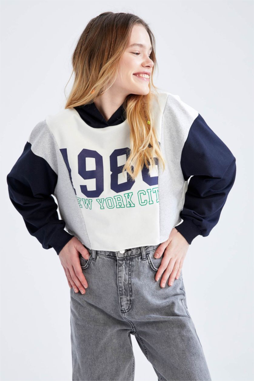 نساء ميلانج رمادي Loose Fit Sweatshirt