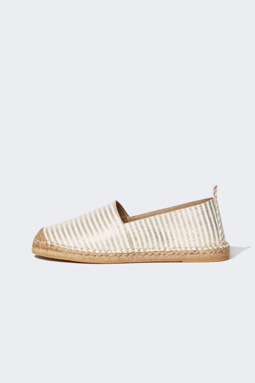 Woman Dark Aqua Striped Espadrilles Sand Shoes