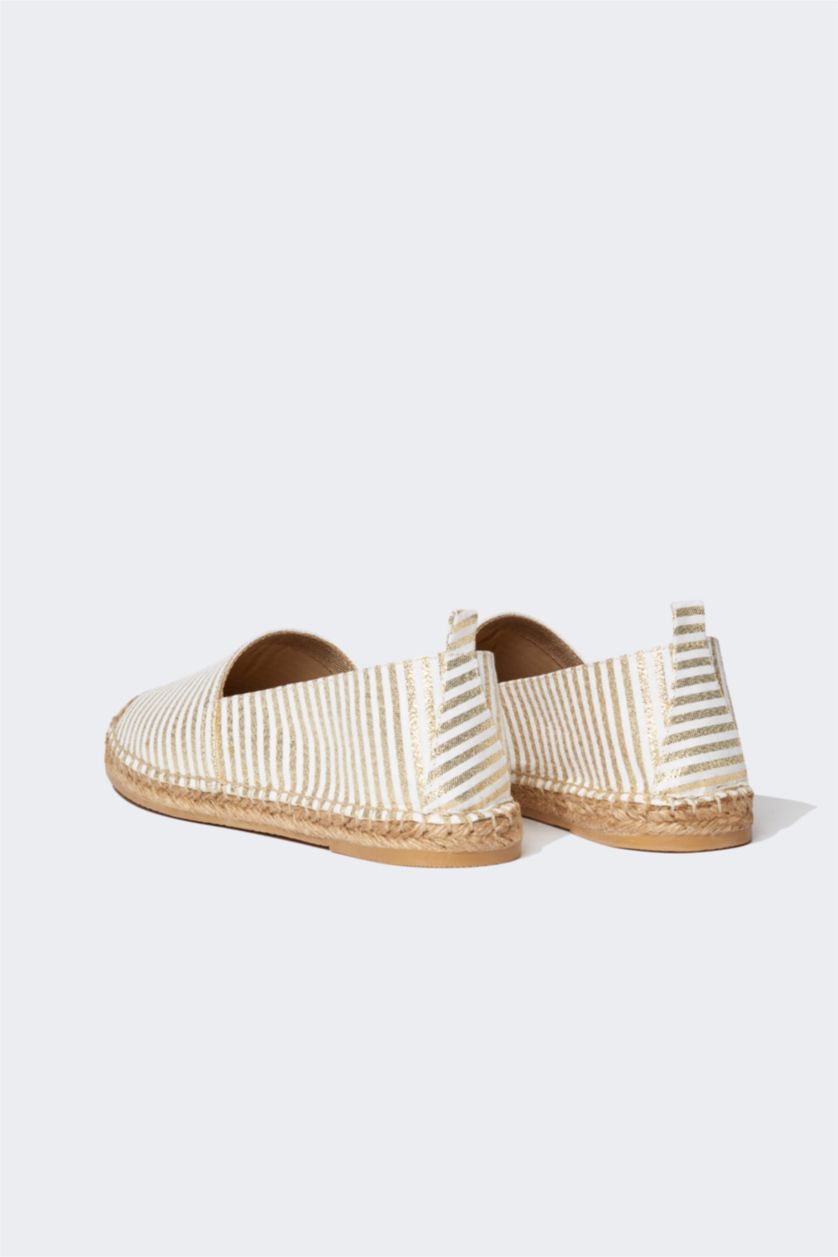 Woman Dark Aqua Striped Espadrilles Sand Shoes
