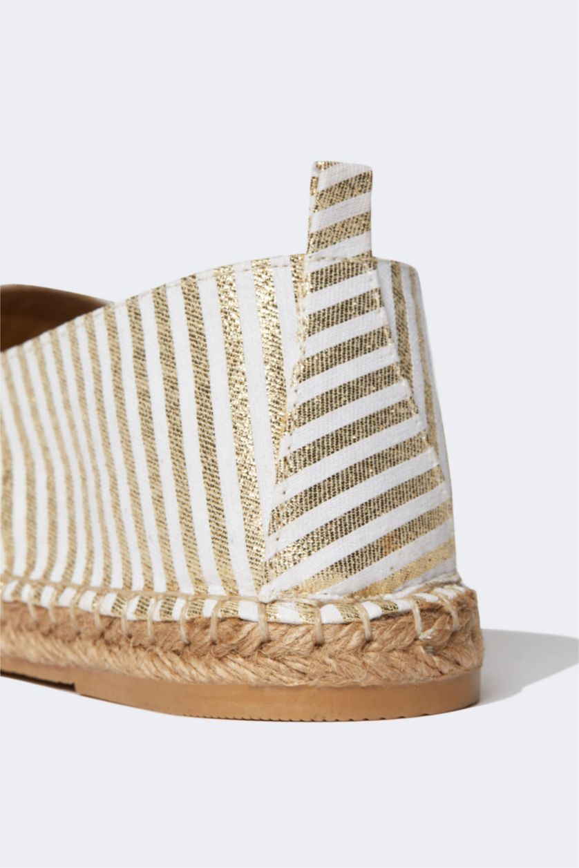 Woman Dark Aqua Striped Espadrilles Sand Shoes