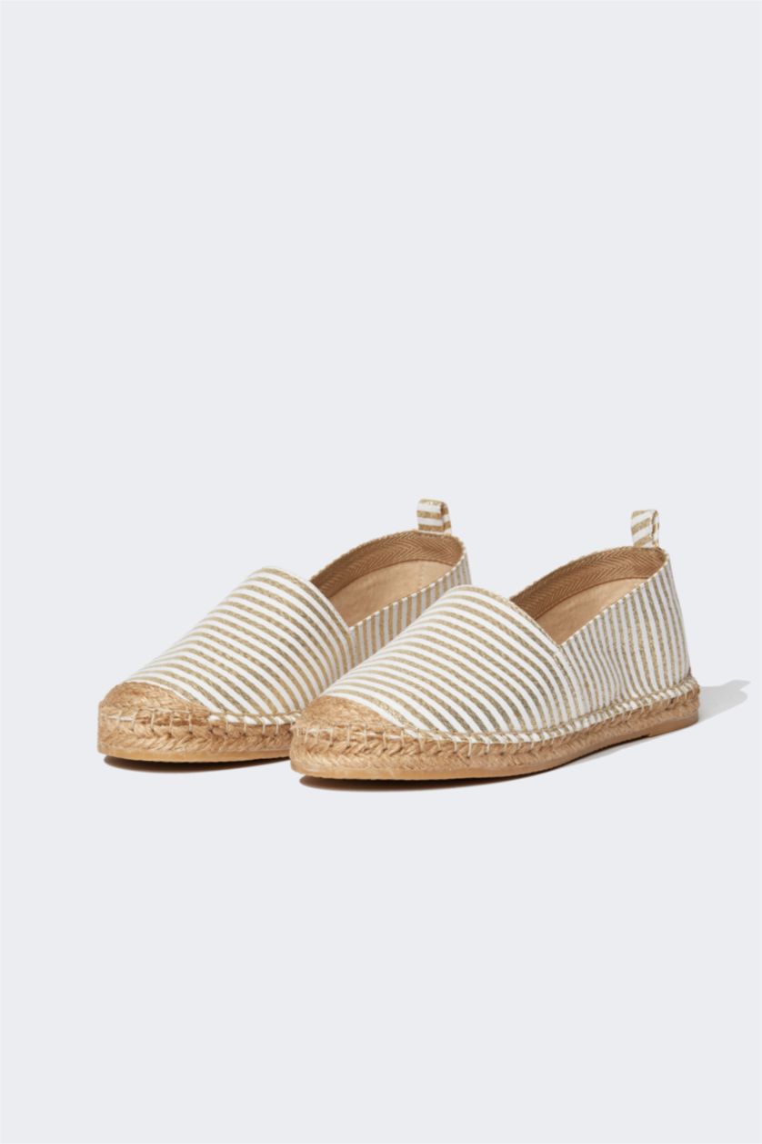 Woman Dark Aqua Striped Espadrilles Sand Shoes