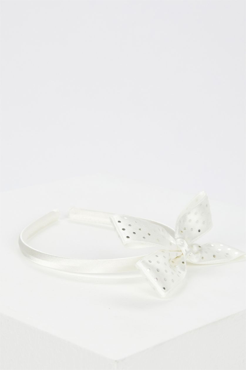 Kız Çocuk - Genç Kız Beyaz Kız Bebek Kurdele Detaylı Taç