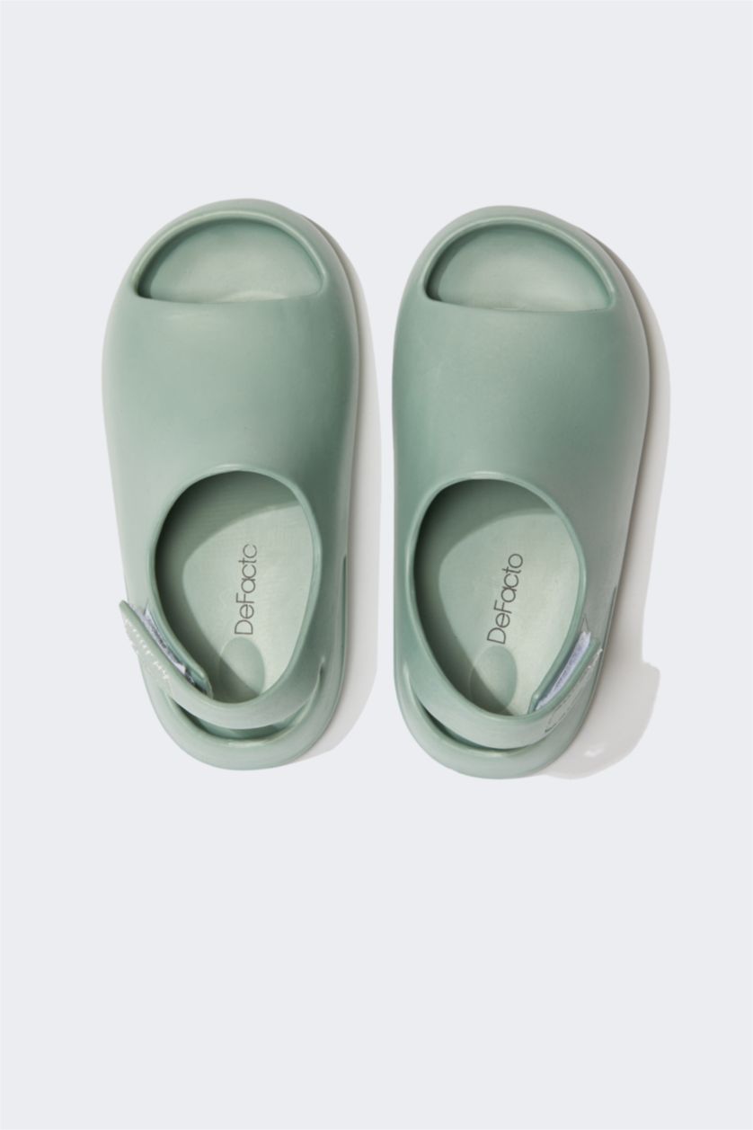 FILLES Vert Sandales à semelle plate et velcro pour fille