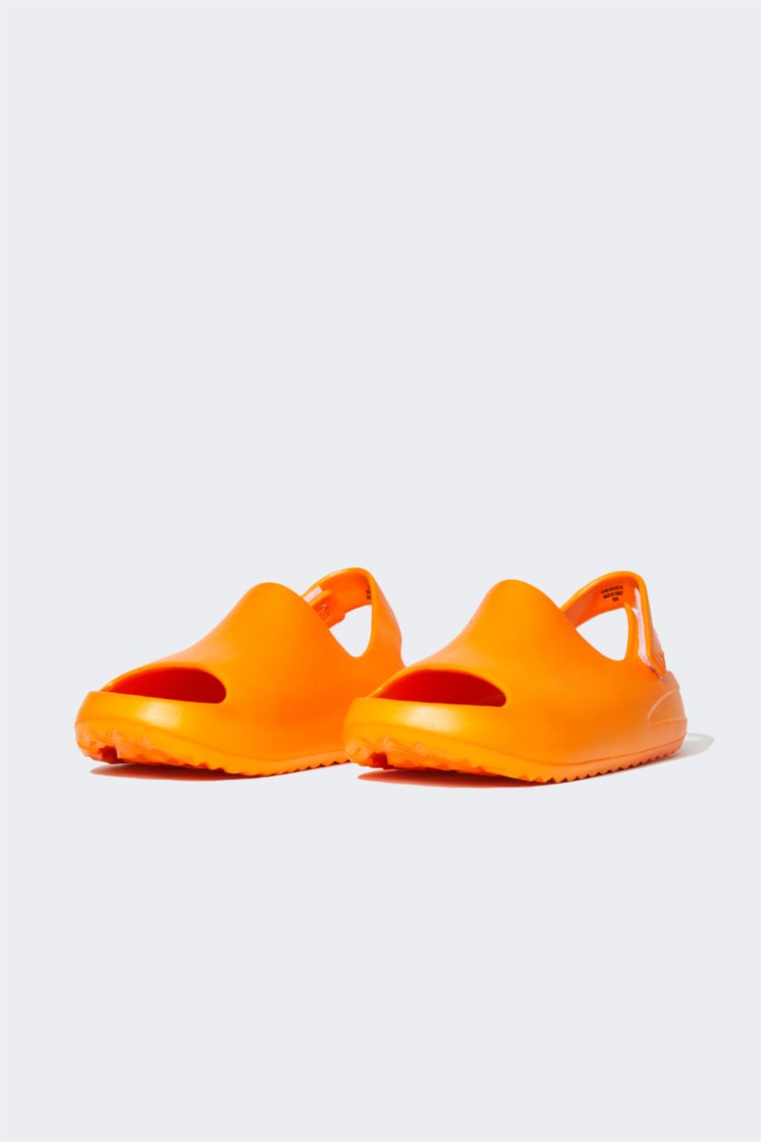 FILLES Orange Sandales à semelle plate et velcro pour fille