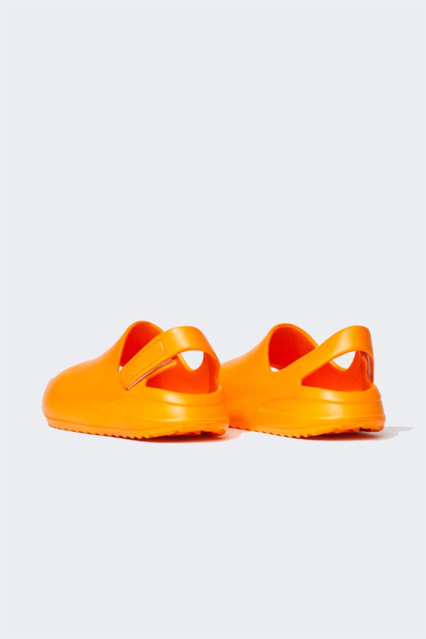 FILLES Orange Sandales à semelle plate et velcro pour fille