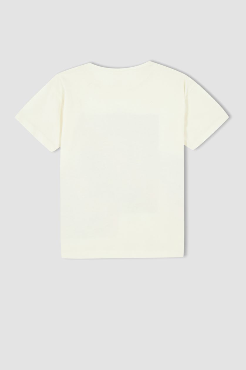 FILLES Beige T-shirt imprimé à manches courtes pour fille