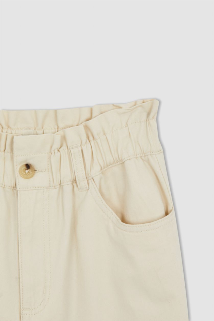 Woman Beige Coool Regular Fit Wide Leg Twill Trousers