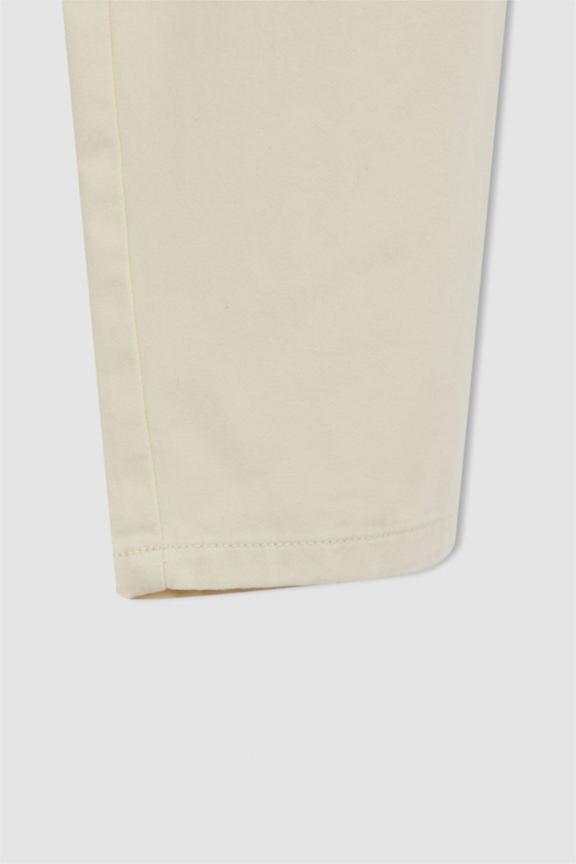 Woman Beige Coool Regular Fit Wide Leg Twill Trousers