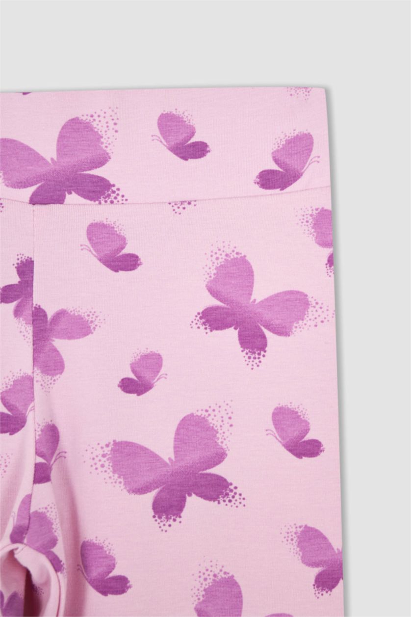 GIRLS & TEENS Ecru Girl Regular Fit Short Sleeve Butterfly Print Pyjama Set