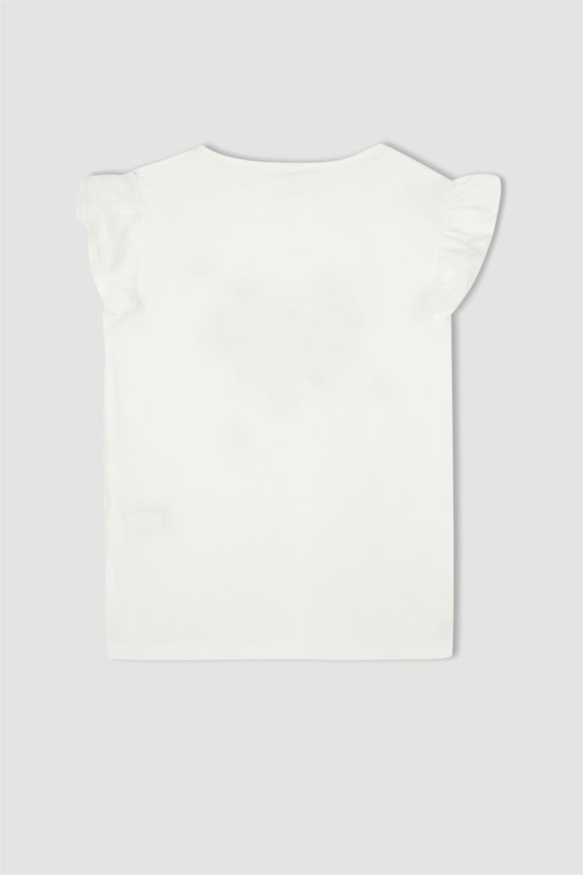 GIRLS & TEENS Ecru Girl Regular Fit Short Sleeve Butterfly Print Pyjama Set