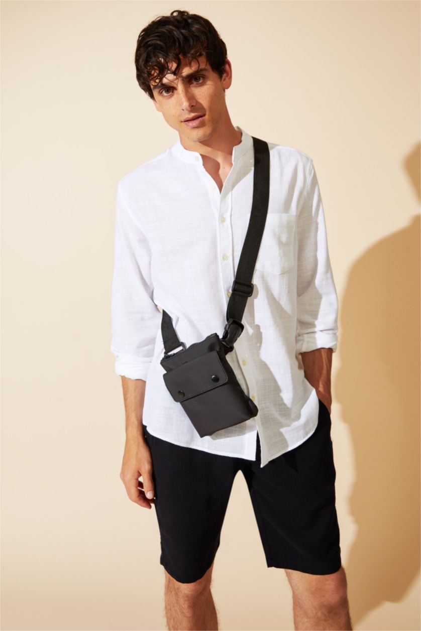 HOMME Noir Grand sac à bandoulière pour homme