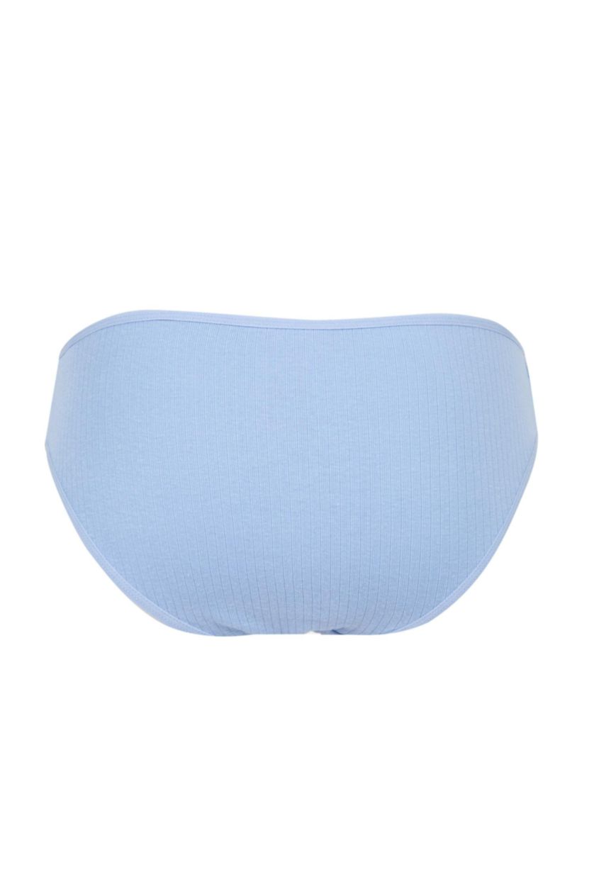 Woman Blue Fall in Love Ribbed 3 Pack Slip Panties
