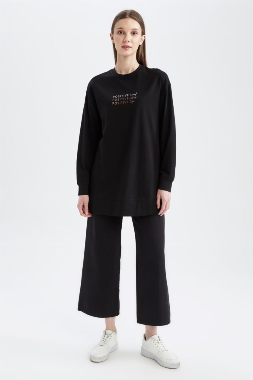 FEMME Noir Pantalon coupe classique en gabardine