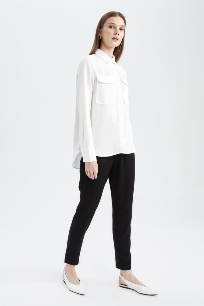 FEMME Noir Pantalon coupe classique