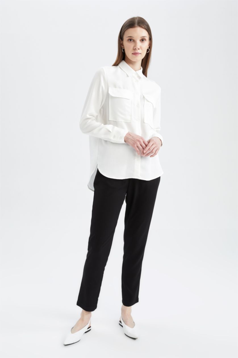 FEMME Noir Pantalon coupe classique