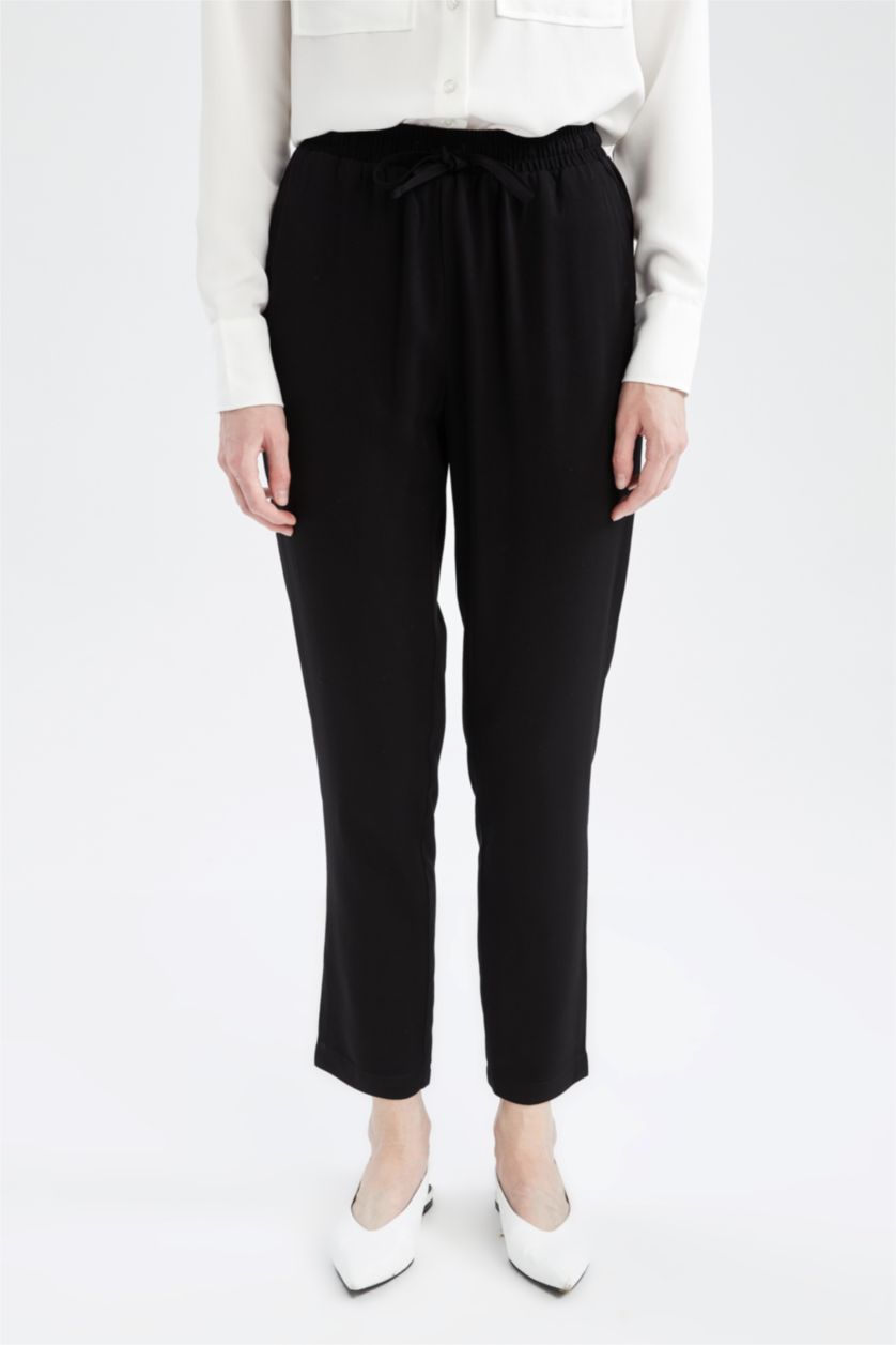 FEMME Noir Pantalon coupe classique