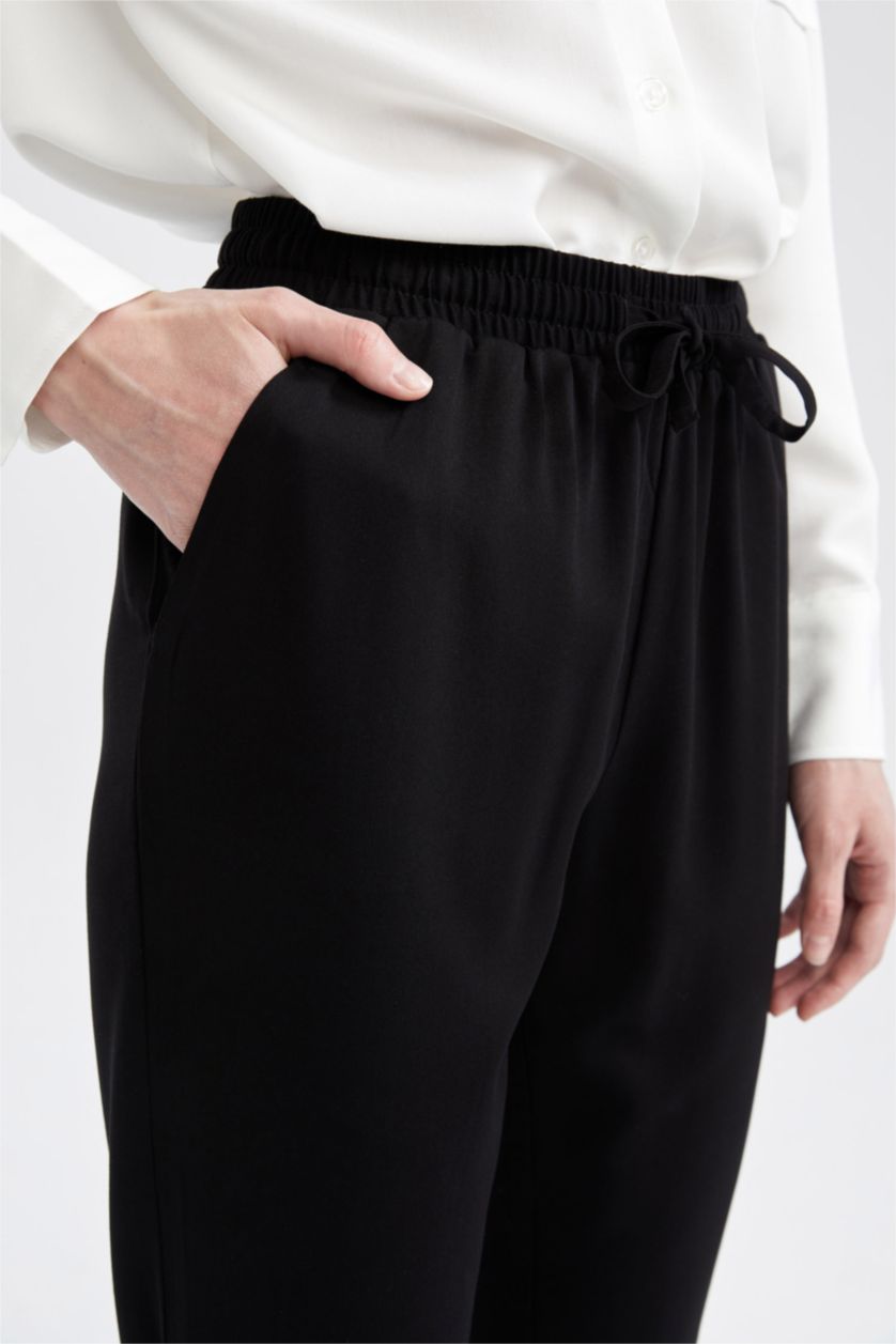 FEMME Noir Pantalon coupe classique