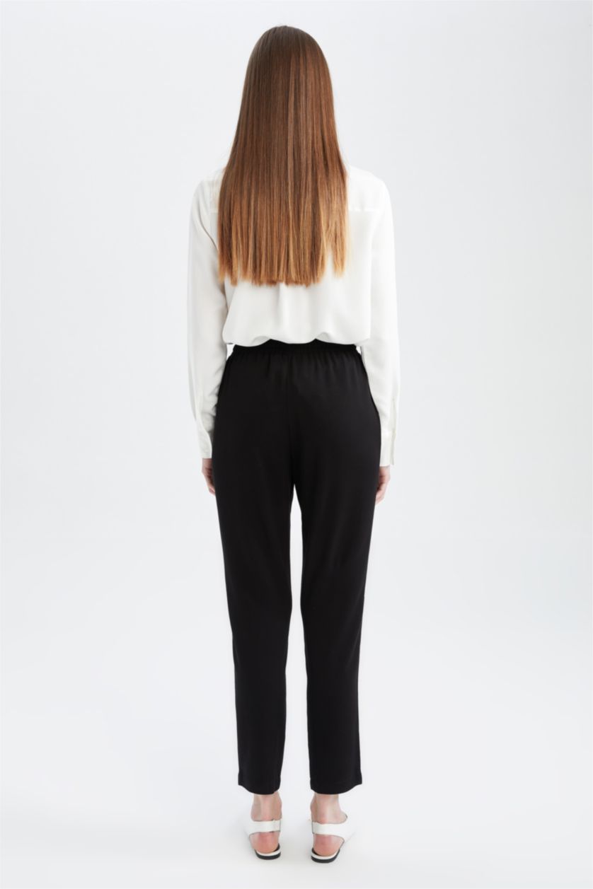 FEMME Noir Pantalon coupe classique