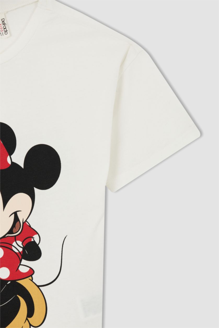 FILLES Écru Ensemble En Tricot Col rond Manche Courte 2 Mickey & Minnie (Standard Characters) Fille