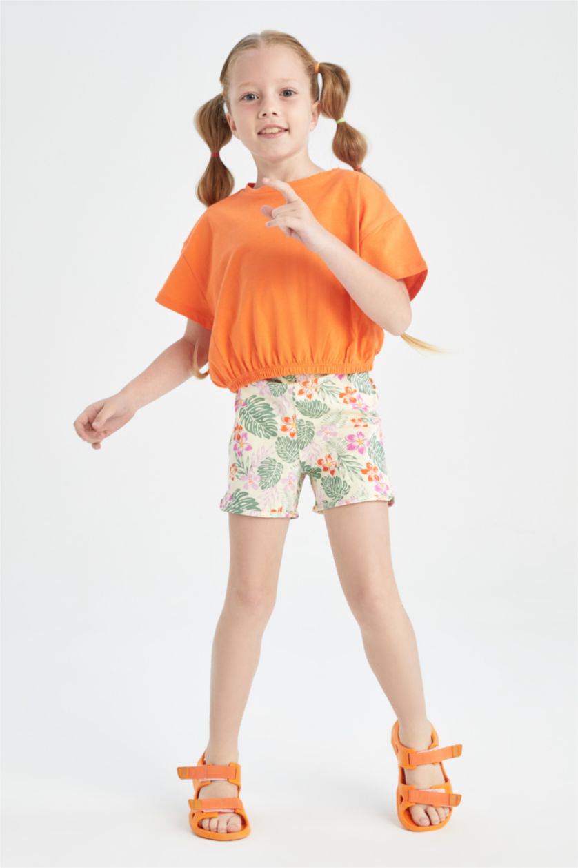 FILLES Rouge Ensemble En Tricot Col rond Manche Courte 2 Fille